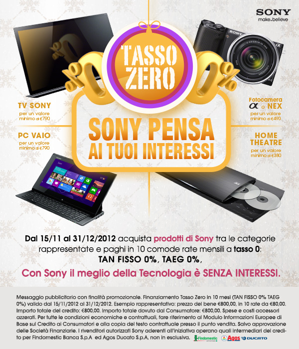 Tasso zero Sony