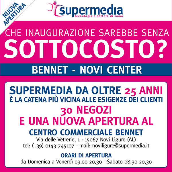 Apertura negozio elettronica Novi Ligure Supermedia